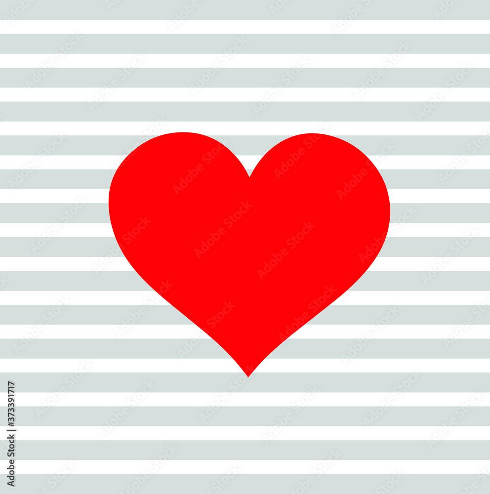 
White heart shaped vector illustration On a gray background