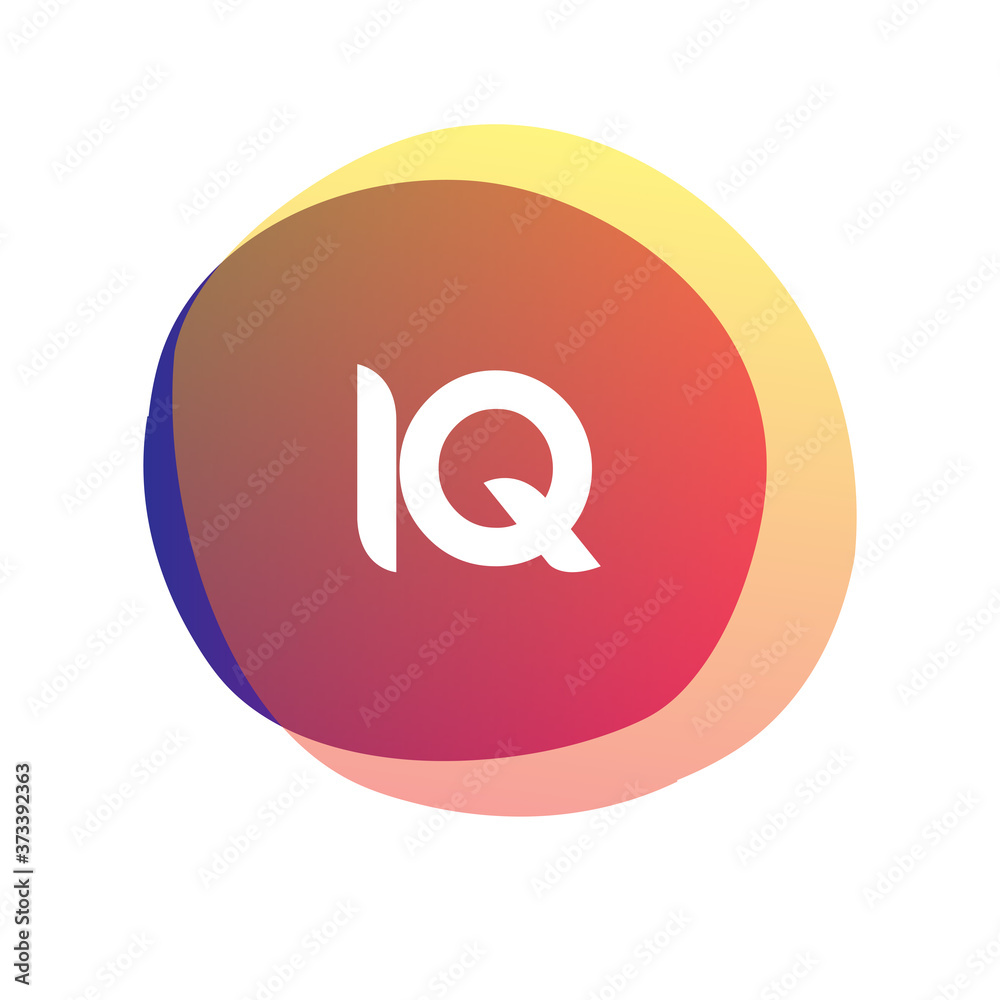 Letter IQ logo with colorful splash background, letter combination logo ...