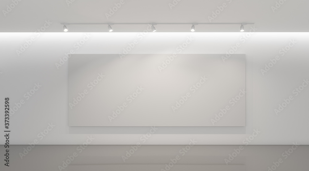 Empty white studio backdrops and spotlight on entertainment room background with showing scene. White product display or blank room. 3D rendering. Empty white studio backdrops and spotlight on entertainment room background with showing scene. White product display or blank room. 3D rendering.