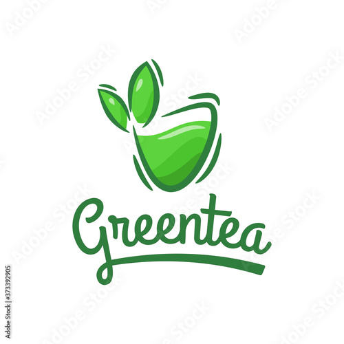 green tea logo template. For your business, website, add to presentation, product, print, etc. 