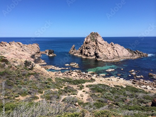 sugar loaf rock off the coast near dunsborough western australia photo