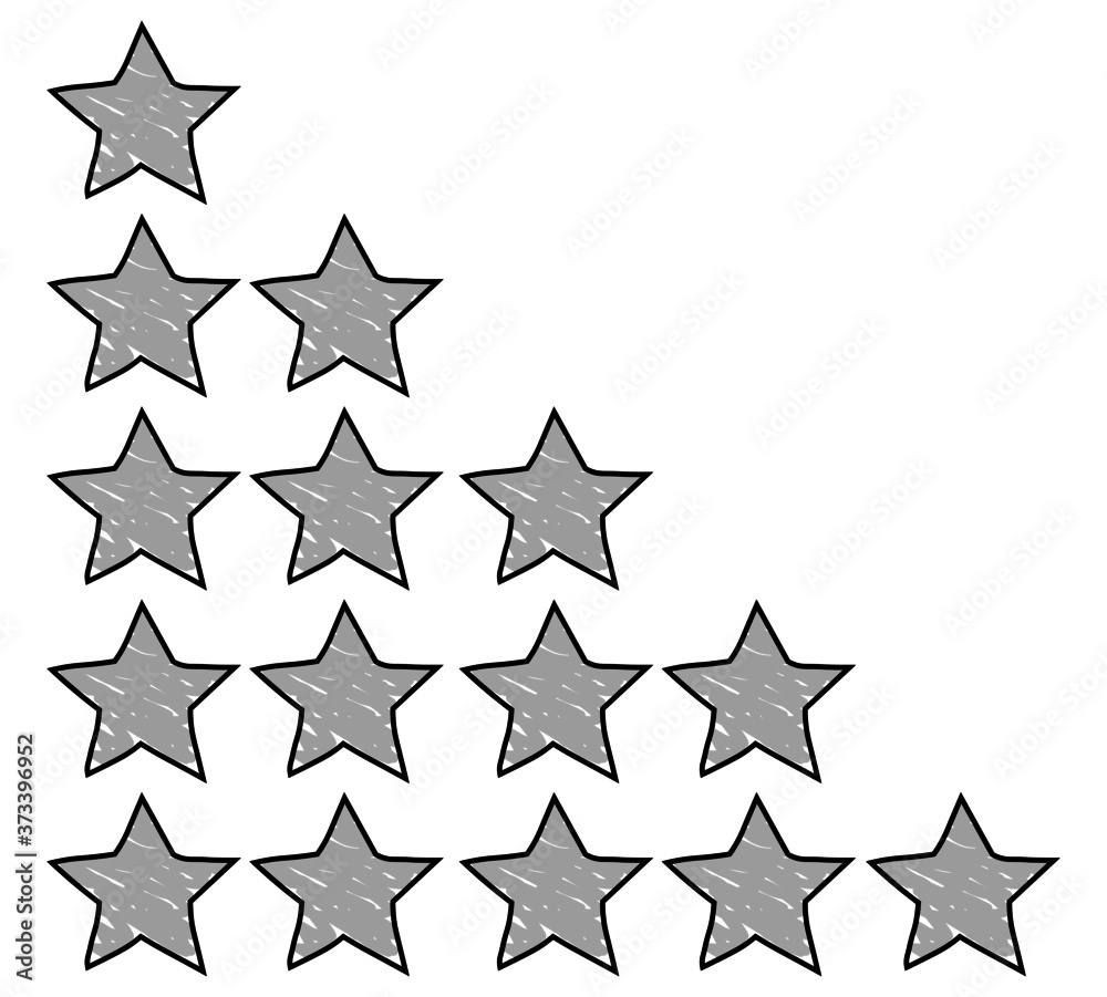 Fototapeta premium Hand drawn stars on the white background. rating concept.
