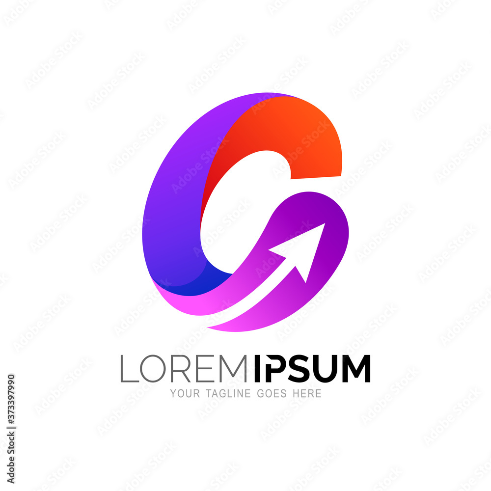 Logo letter c, Letter logo c with up arrow + simple icon c Logo letter c, Letter logo c with up arrow + simple icon c