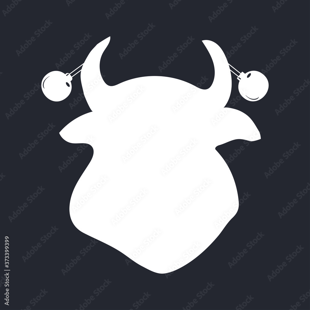 New Year.White bull silhouette and numbers 2021 symbol of the year. New Year.White bull silhouette and numbers 2021 symbol of the year.