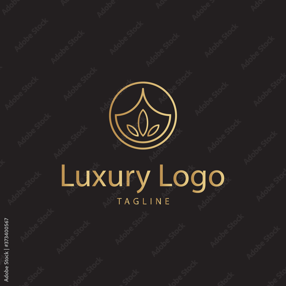 Fototapeta premium Gold luxury logo design. vector