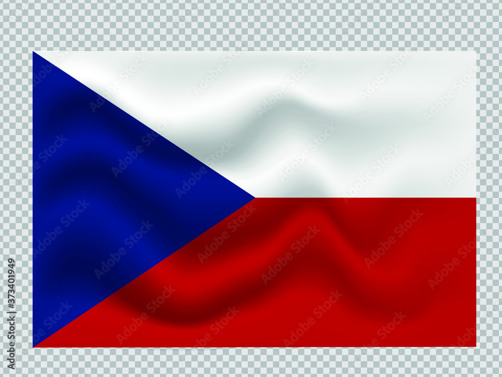 Naklejka premium Czech flag with wavy 3d effect.