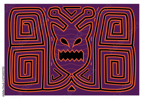 mola kuna guna from panama with halloween design. ai svg