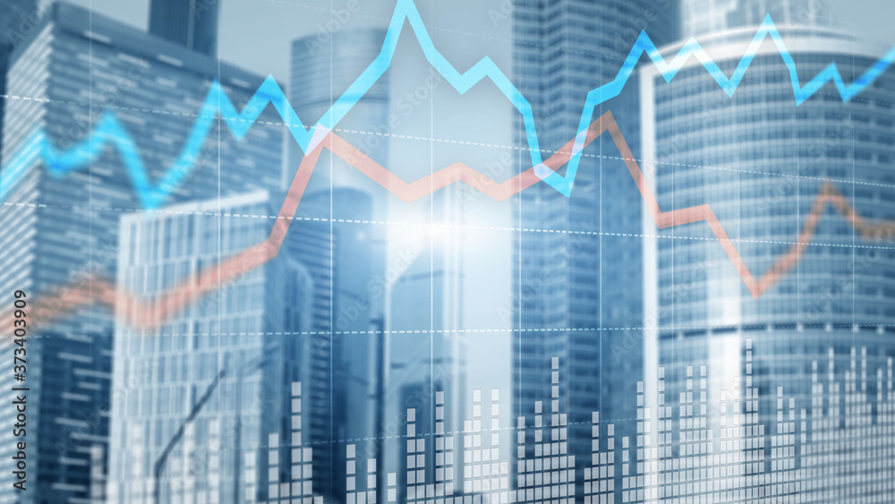 Stock Market Concepts With Skyscrapers. Abstract modern city. Stock Market Concepts With Skyscrapers. Abstract modern city.