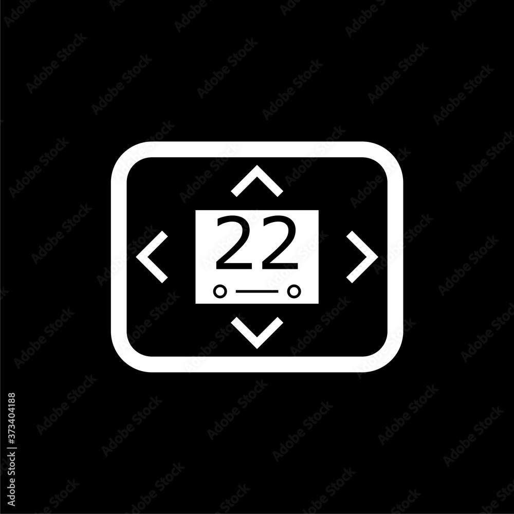 Thermostat glyph icon isolated on dark background. Thermostat glyph icon isolated on dark background.