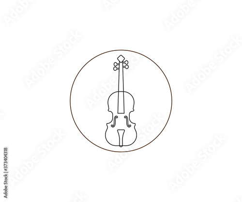 Music, string, violin icon. Vector illustration, flat design.