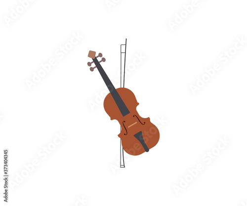 Music, string, violin icon. Vector illustration, flat design.