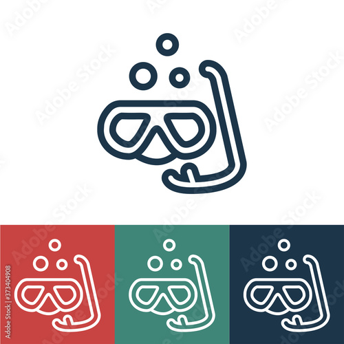 Linear vector icon with diving suit