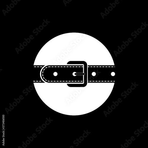 Leather belt icon isolated on dark background