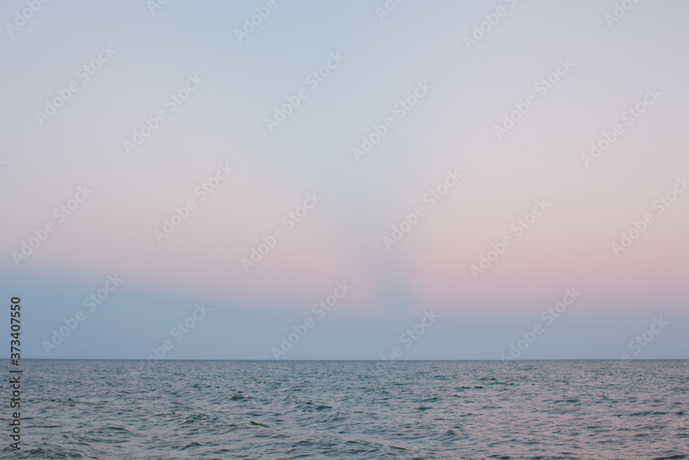 pink evening sky over the sea