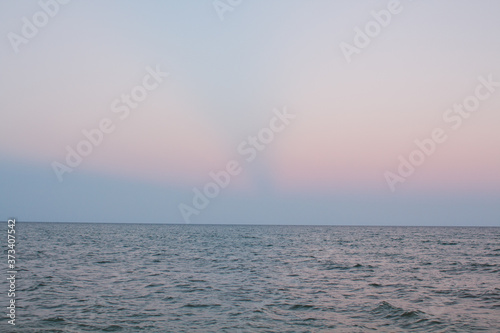 pink evening sky over the sea