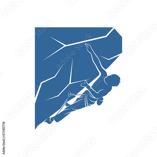 Vintage mountain climbing vector logo and labels set. Sport climbing, emblem climbing, hobby climbing illustration
