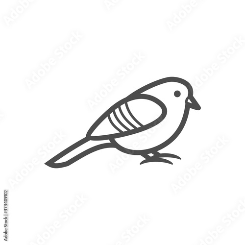 Small bird black vector icon, nature simple illustration. Isolated single icon