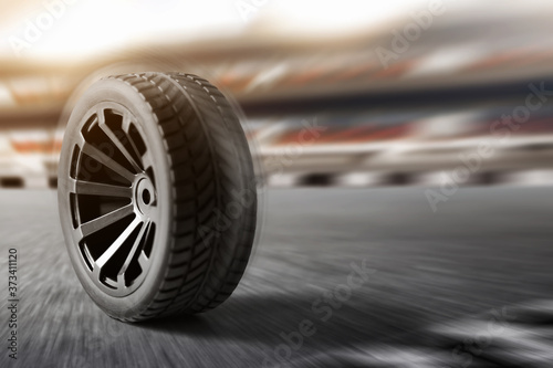 Car tire on race track © fotokitas