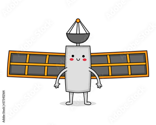 Cute satellite cartoon character