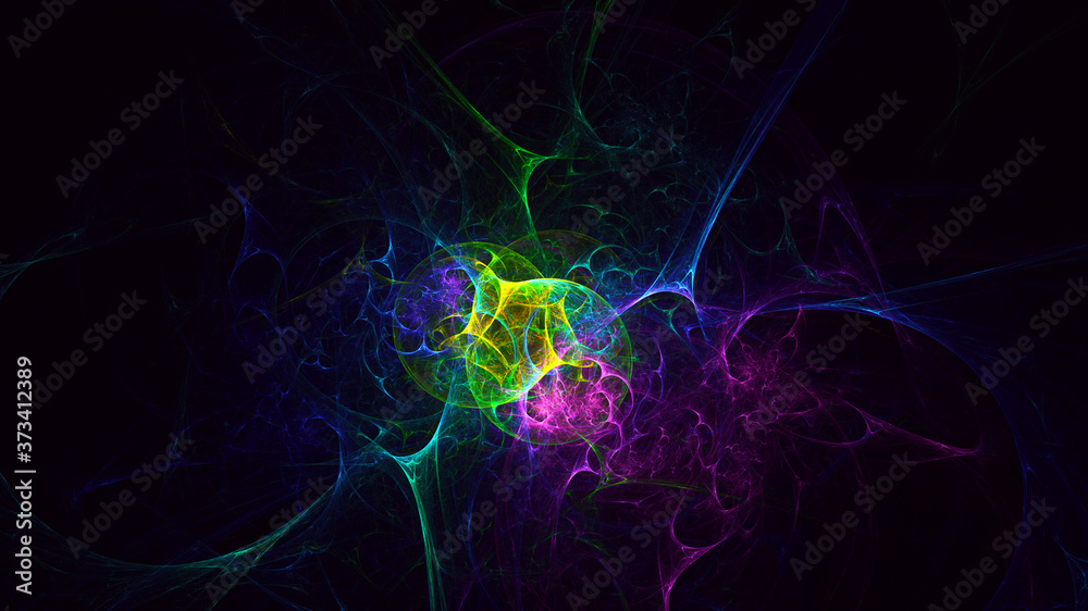 3D rendering abstract multicolor fractal light background 3D rendering abstract multicolor fractal light background