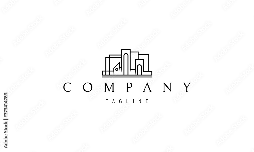 Vector logo on which the abstract image of the building of the educational institution. Vector logo on which the abstract image of the building of the educational institution.