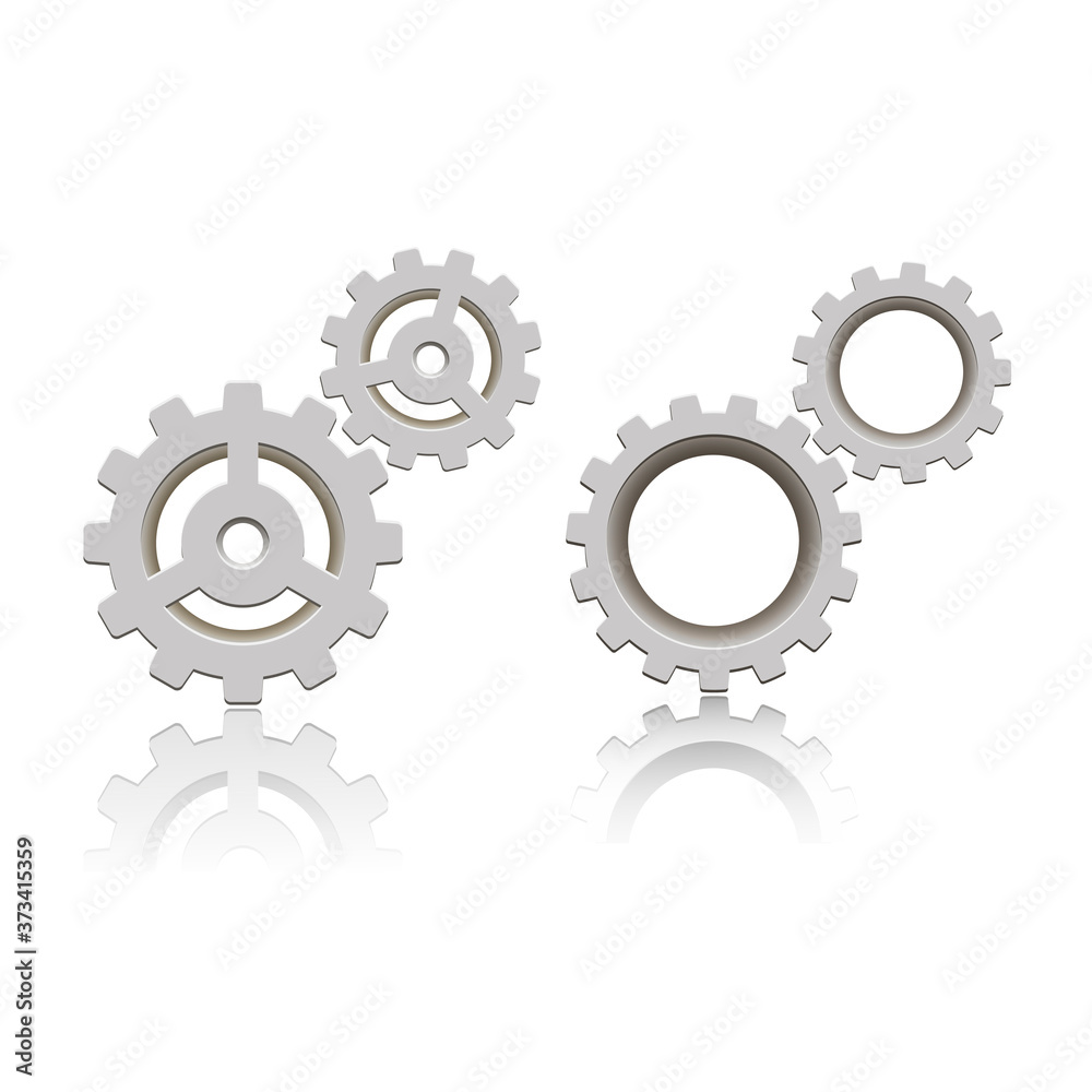 Set of gears with reflection. Vector icon. Mechanical gear. The image of the gear. Cogwheel gear Set of gears with reflection. Vector icon. Mechanical gear. The image of the gear. Cogwheel gear