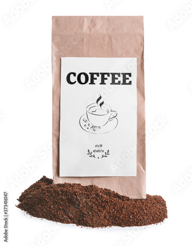 Bag with coffee powder isol...