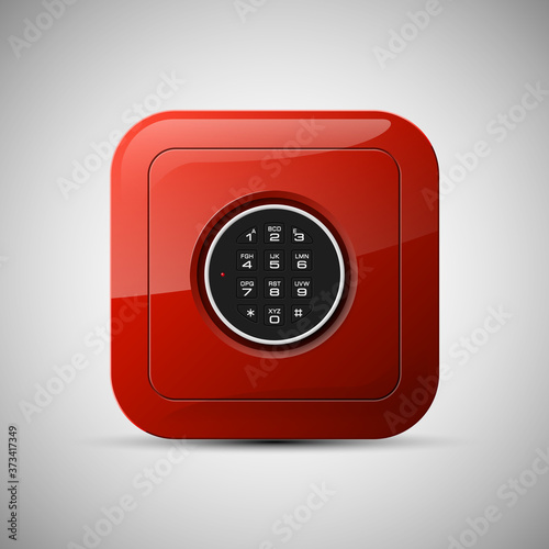 safe Image. Armored box background. The door of a bank vault with a electronic combination lock. Reliable Data Protection. Long-term savings. Deposit box safe icon.Protection of personal information