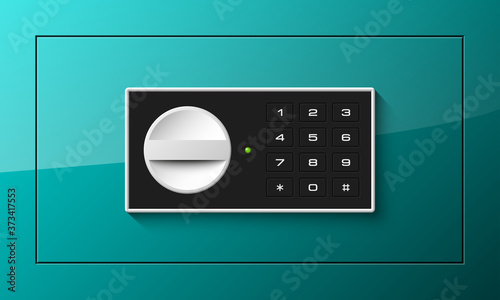 safe Image. Armored box background. The door of a bank vault with a electronic combination lock. Reliable Data Protection. Long-term savings. Deposit box safe icon.Protection of personal information