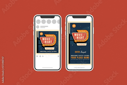 Movie Night Social Media Template