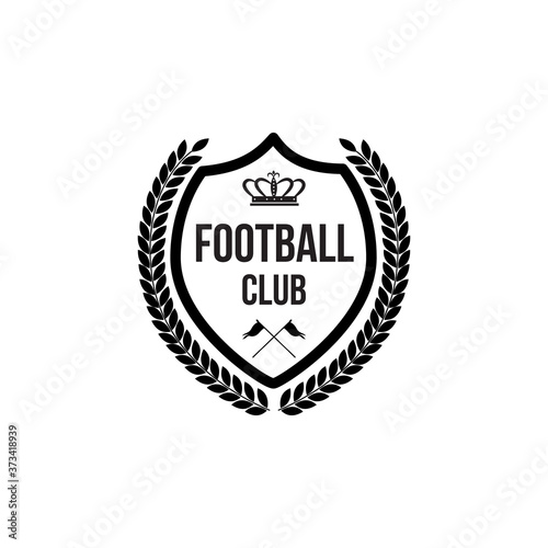 Football club badge icon with crown symbol and crossed flags