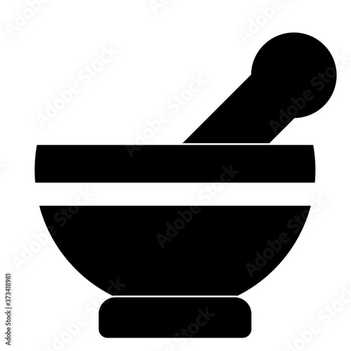 Mortar and pestle pharmacy flat icon for apps and websites