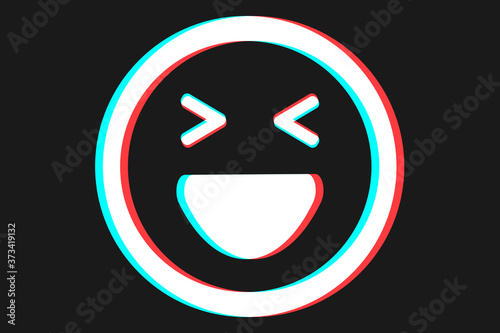 Smile icon Vector illustration in blue red and white colors