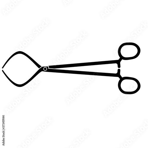 Surgical Instrument. Medical clamp scissors icon isolated on white background