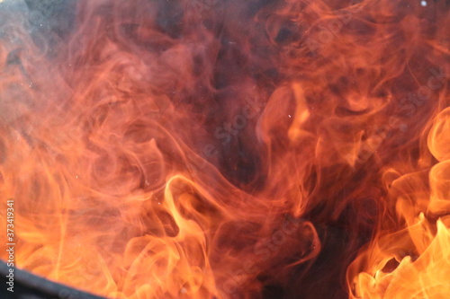 A close up of a fire