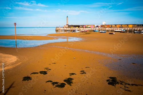 Margate, England - May 31, 2019: Margate's central beach situated in The Bay in the county of Kent . photo