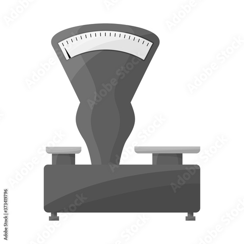 Vector illustration of scales and mechanical icon. Graphic of scales and kitchenware vector icon for stock.