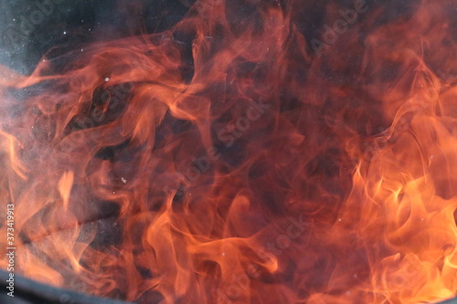 A close up of a fire