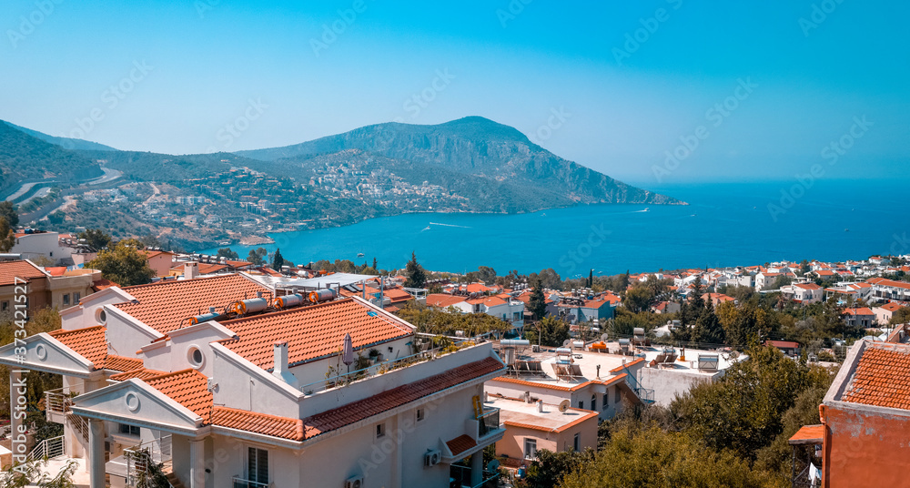 View of Kalkan Town, Which is on the Turkish Mediterranean coast.