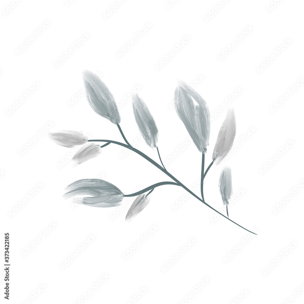 Obraz premium Branch Background Hand Drawn Illustration 