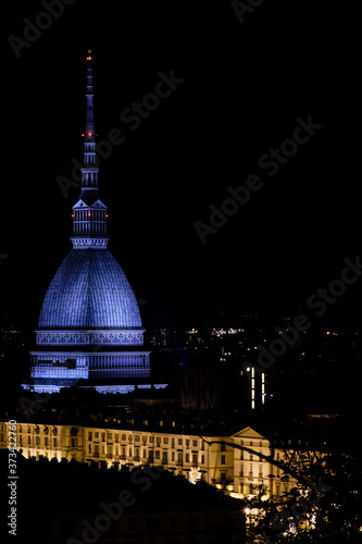 Foto della Mole Antonelliana scattata dal Monte dei Cappuccini a Torino.
