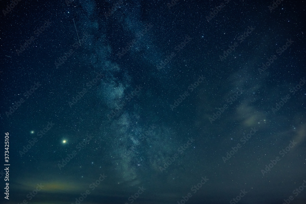 Milky way galaxy. Night sky landscape with stars