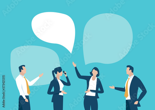 Discussion. Communication concept. Business people discussing. Vector illustration.