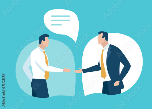 Agreement. Business people shaking hands. Business vector illustration.