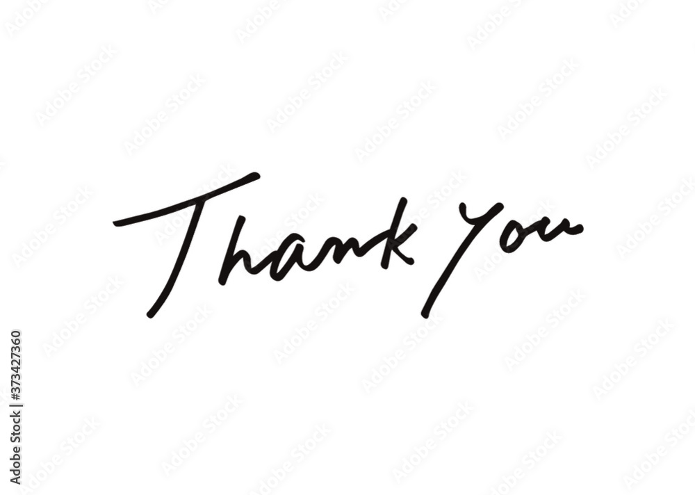 Thank You 手書き文字 ありがとう 手書き 手描き 文字 言葉 文字 メッセージ メッセージカード ホワイトスペース 余白 文字スペース コピースペース 白背景 Stock Vector Adobe Stock