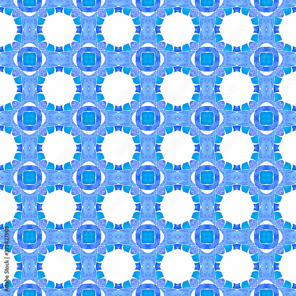 Ethnic hand painted pattern. Blue lively boho Ethnic hand painted pattern. Blue lively boho