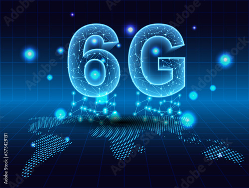 6G new wireless internet wifi connection. Global network high speed innovation connection. technology background. vector.