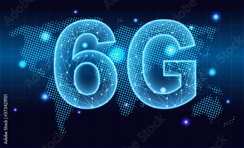 6G new wireless internet wifi connection. Global network high speed innovation connection. technology background. vector.