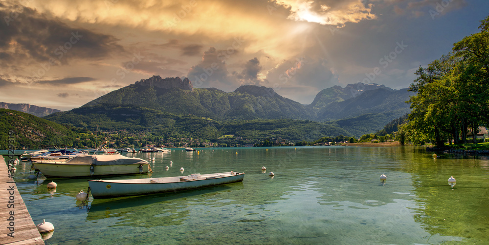 view of lake of Annecy, french Alps