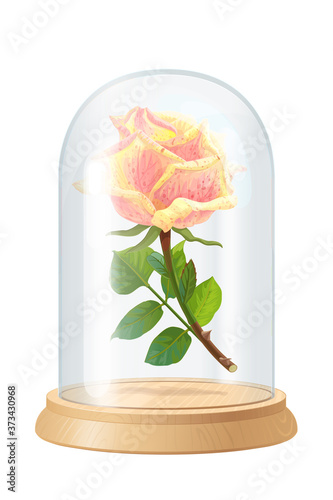 vector vintage rose, glass flask